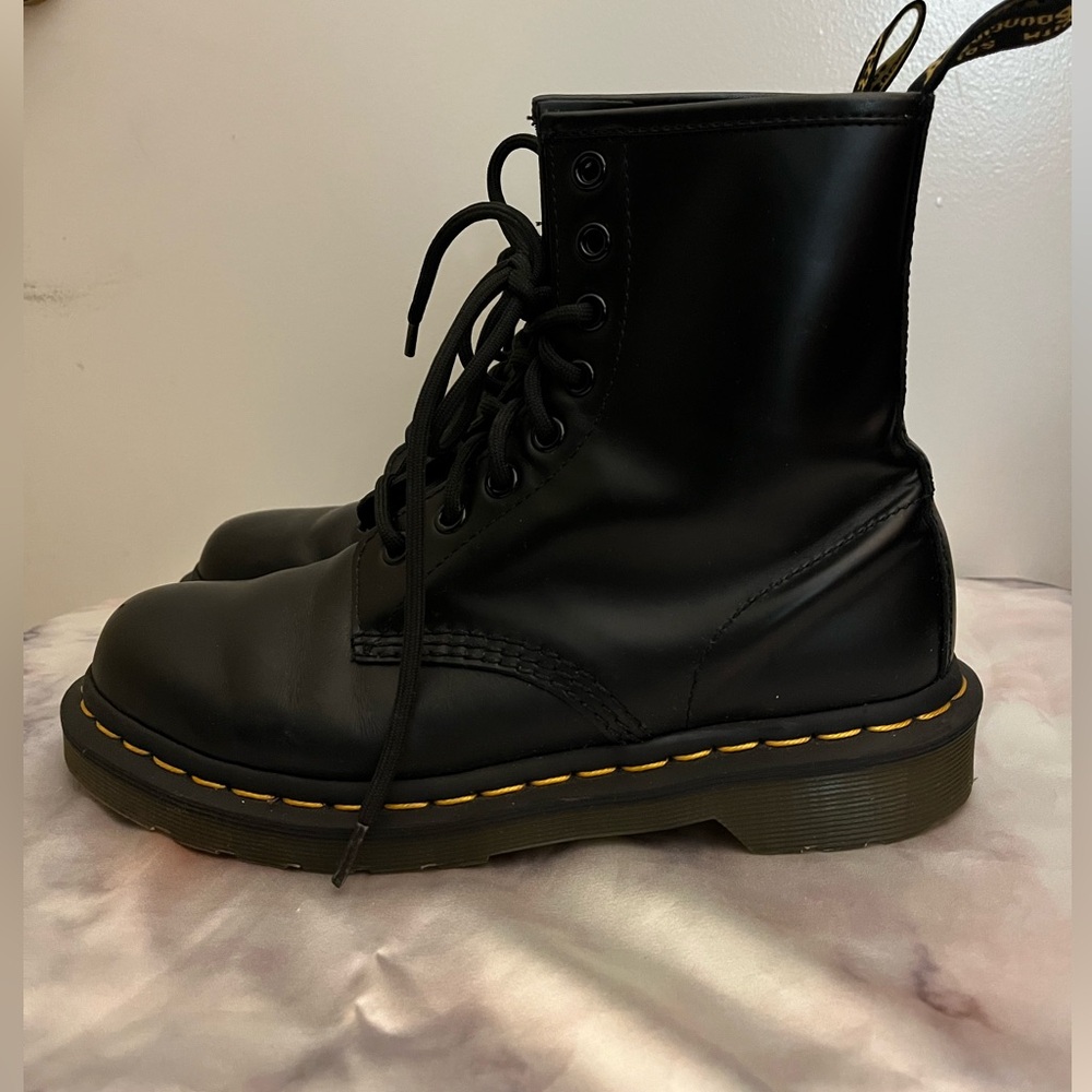 Dr. Martens Black Leather Lace-Up Boots - Picture 3 of 10